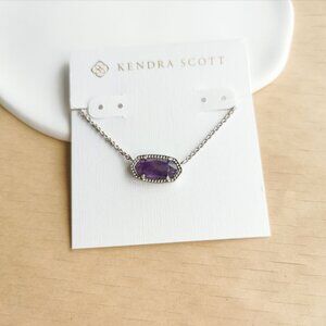 Kendra Scott Elisa Amethyst Pendant Necklace in Silver